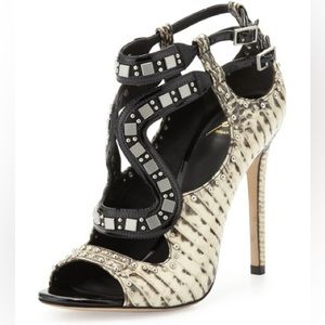 B Brian Atwood Lavela Studded Snake Sandal